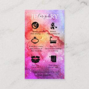 Tarjeta De Visita Galaxia Space Stars Ultra Violet Pink Jewelness Ca