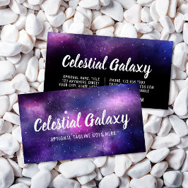 Tarjeta De Visita Galaxia Space Stars Ultra Violet Purple Nebula