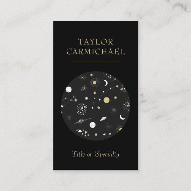 Tarjeta De Visita Galaxias y espacio negro de las estrellas (Anverso)