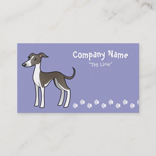 Tarjeta De Visita Galgo del dibujo animado/Whippet/galgo italiano (Anverso)
