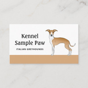 Tarjeta De Visita Galgo Italiano cervato y blanco - Criador de Perro