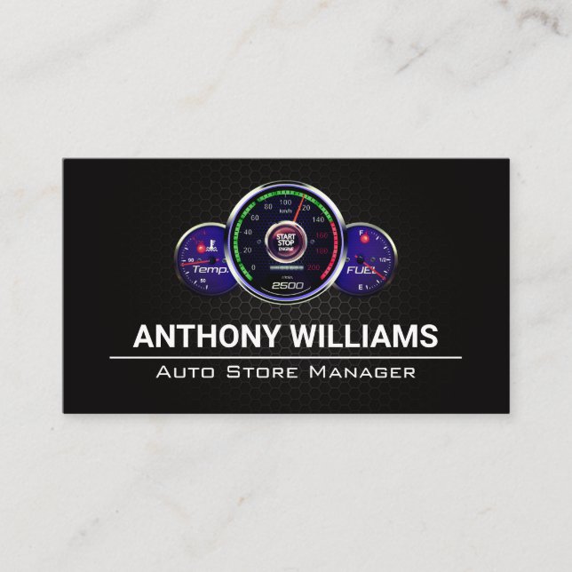 Tarjeta De Visita Gálibos del velocímetro automático | Fibra de carb (Anverso)