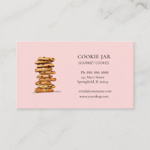 Tarjeta De Visita Galleta de chips de chocolate acuarela Panadería