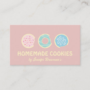 Tarjeta De Visita Galletas Amarillas Rosadas Donas Dulces