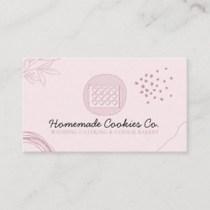 Tarjeta De Visita Galletas Caseras Corazón Rubor Rosa