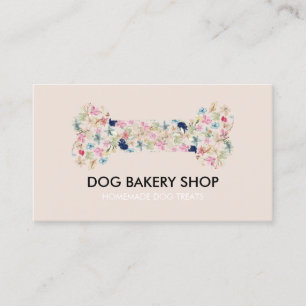 Tarjeta De Visita Galletas Caseras Para Perros Hueso Beige