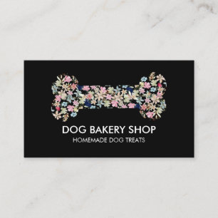 Tarjeta De Visita Galletas Caseras para Perros Hueso Negro