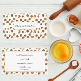 Tarjeta De Visita Galletas De Chocolate Con Chips Acuarela Panadería