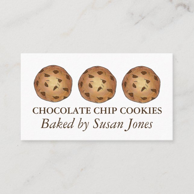Tarjeta De Visita Galletas de galletas de chocolate cocidas horneada (Anverso)