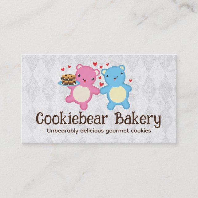 Tarjeta De Visita Galletas de osos panadería panadería pasteles de p (Anverso)