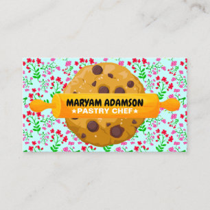 Tarjeta De Visita Galletas de Rodillo de Pastelería   Panadería Flor