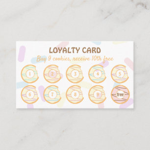 Tarjeta De Visita Galletas Donut Dulces Golosinas Punch Lealtad Pana