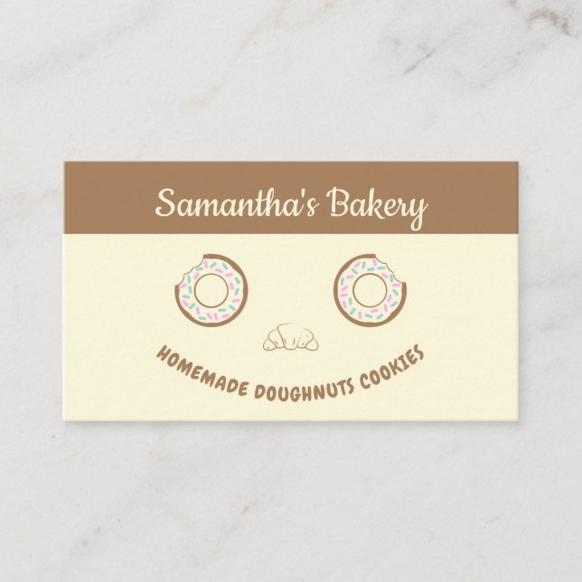 Tarjeta De Visita Galletas Dulces Donut Dulces (Anverso)