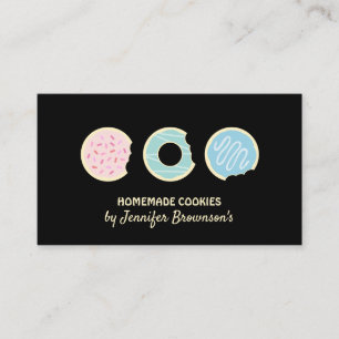 Tarjeta De Visita Galletas Negras Donas Dulces Golosinas