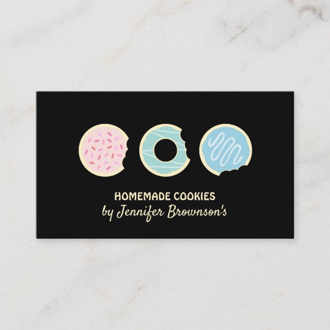 Tarjeta De Visita Galletas negras Doughnut Trajes dulces (Anverso)