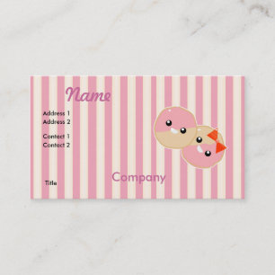 Tarjeta De Visita Galletas Rosadas Kawaii Adorables