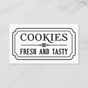 Tarjeta De Visita Galletas Vintage Panadería Fresca y Deliciosa Dise