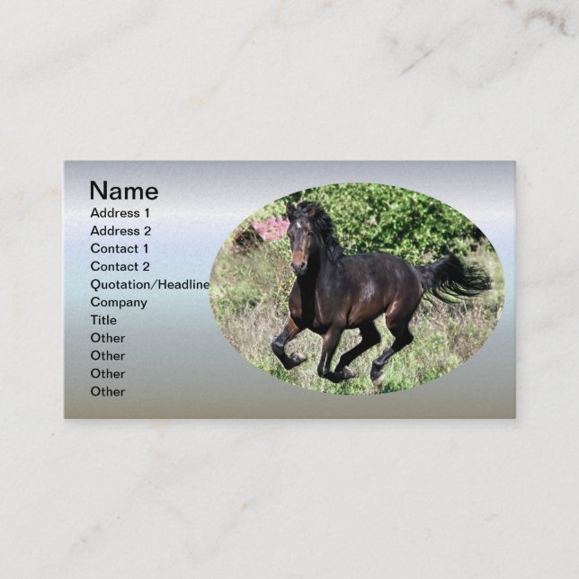 Tarjeta De Visita Galloping Chestnut Horse (Anverso)