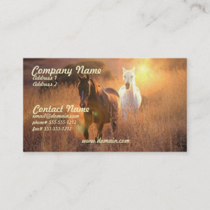 Tarjeta de visita galopante de los caballos
