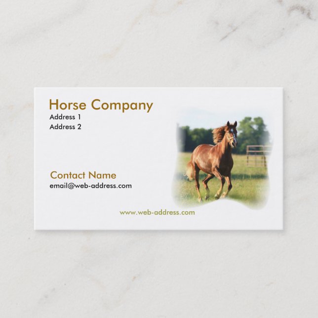 Tarjeta de visita galopante del caballo (Anverso)