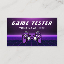 Tarjeta De Visita Game Tester Developer Gamer Futurista Purple