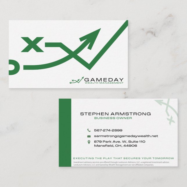 Tarjeta De Visita Gameday Wealth Management Business Card - White (Anverso / Reverso)