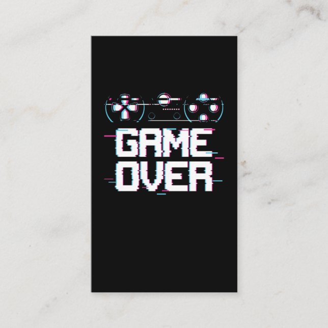 Tarjeta De Visita Gamer controlador de vaporwave para juegos estétic (Anverso)