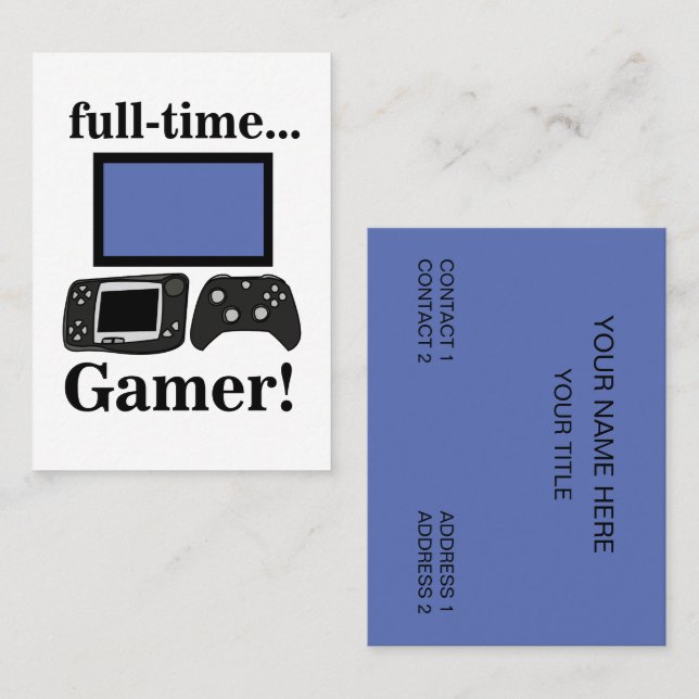 Tarjeta De Visita Gaming Gamer Funny Video Gamer (Anverso / Reverso)