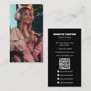 Tarjeta De Visita Gaming Influencer Gamer Content Creator Full Photo