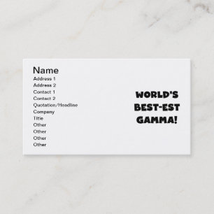Tarjeta De Visita Gamma del Mejor-est del mundo blanco y negro