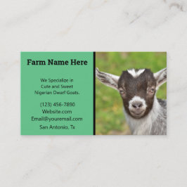Tarjeta De Visita Ganadero verde nigeriano