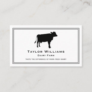 Tarjeta De Visita Ganado bovino de vaca Granja lechera Animal Blanco