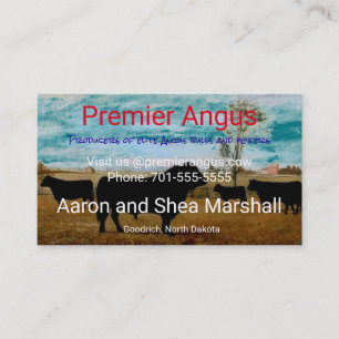 Tarjeta De Visita Ganado personalizado de Angus del vintage