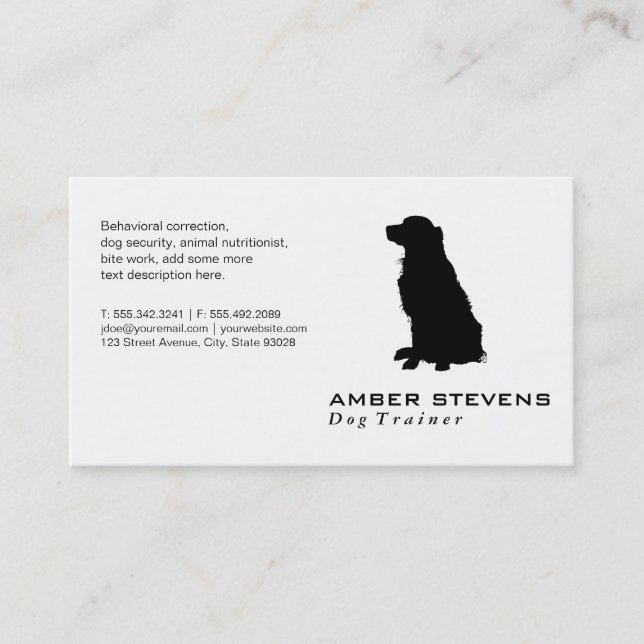 Tarjeta De Visita Ganador de Perro (Anverso)