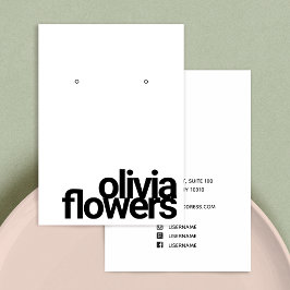 Tarjeta De Visita Ganancia moderna Negrita Negra y Blanco