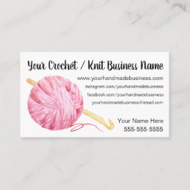 Tarjeta De Visita Ganchillo rosado del hilado