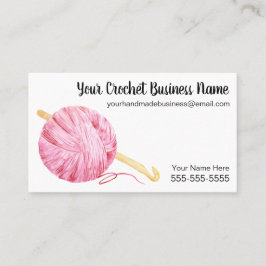 Tarjeta De Visita Ganchillo rosado del hilado de la acuarela