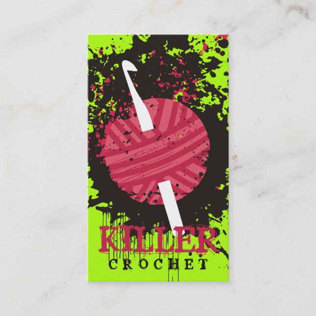 Tarjeta De Visita Gancho de ganchillo rojo de la explosión del (Anverso)