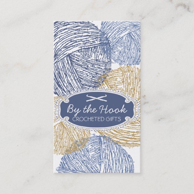 Tarjeta De Visita Ganchos de ganchillo borrosos dibujados mano de (Anverso)