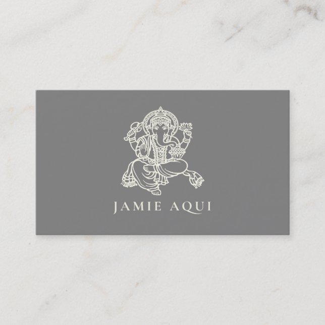 Tarjeta De Visita Ganesha O Ganesh Dios De Sabiduría Y Éxito (Anverso)