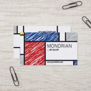 Tarjeta De Visita Garabatos minimalistas del arte simple moderno de