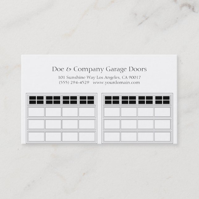 Tarjeta De Visita Garage Door Company/blanco clásico (Anverso)