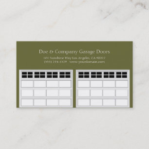 Tarjeta De Visita Garage Door Company/Forest Green