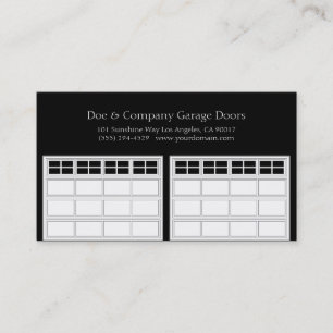 Tarjeta De Visita Garage Door Company/negro clásico
