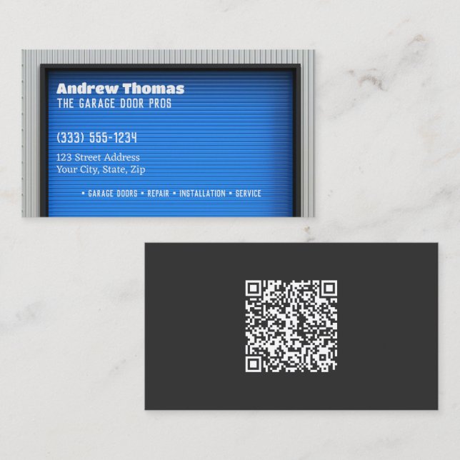 Tarjeta De Visita Garage Door QR (Anverso / Reverso)