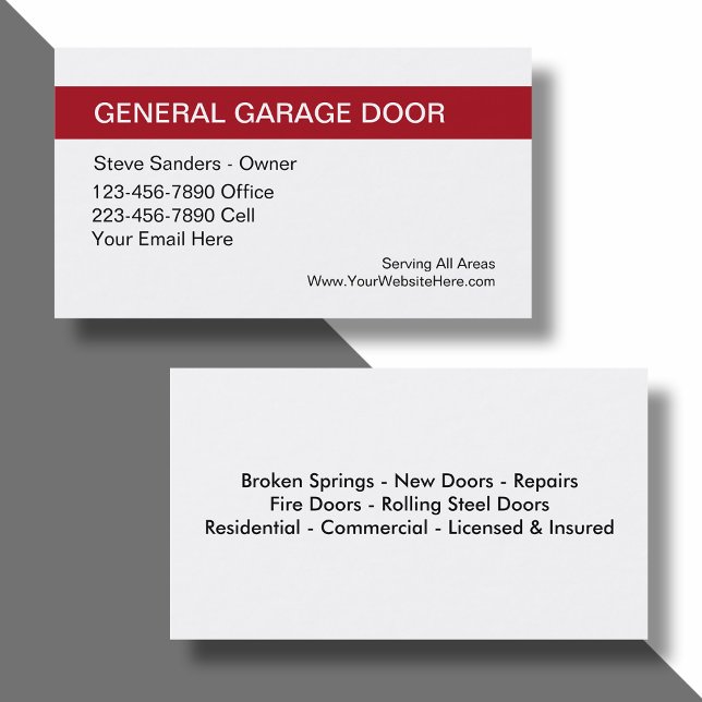 Tarjeta De Visita Garage Door Service (Subido por el creador)