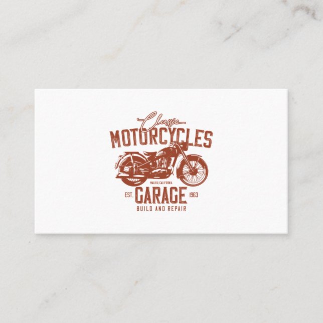 Tarjeta De Visita garaje de motocicletas (Anverso)