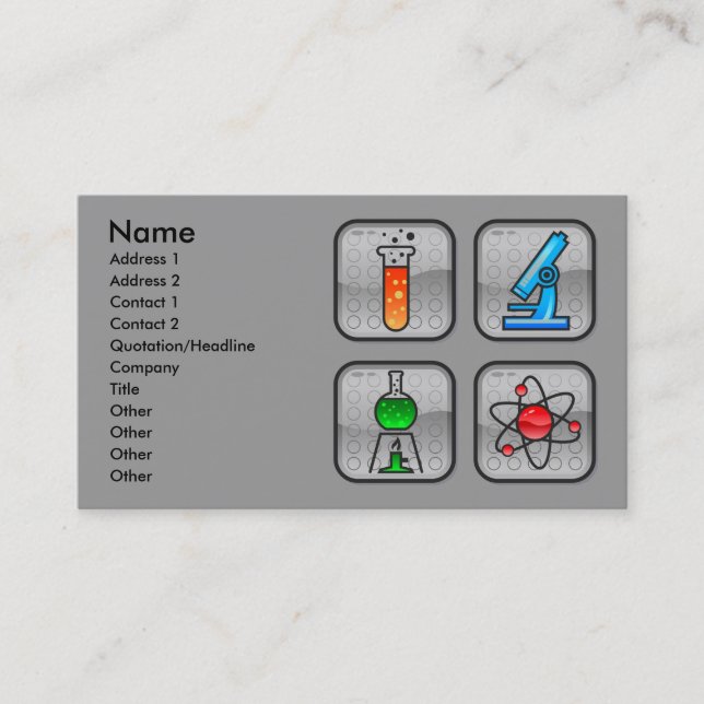 Tarjeta De Visita Garcya.us_ScienceIcons, Nombre, Dirección 1, Direc (Anverso)