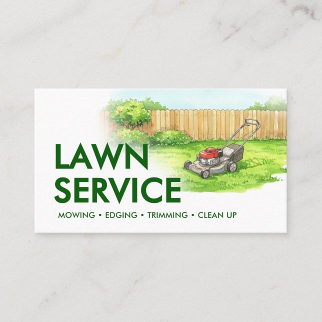 Tarjeta De Visita Gardener Lawn Care and Maintenance Business Card (Anverso)