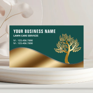 Tarjeta De Visita Gardening Green Gold Gardening Landscaping Lawn Ca